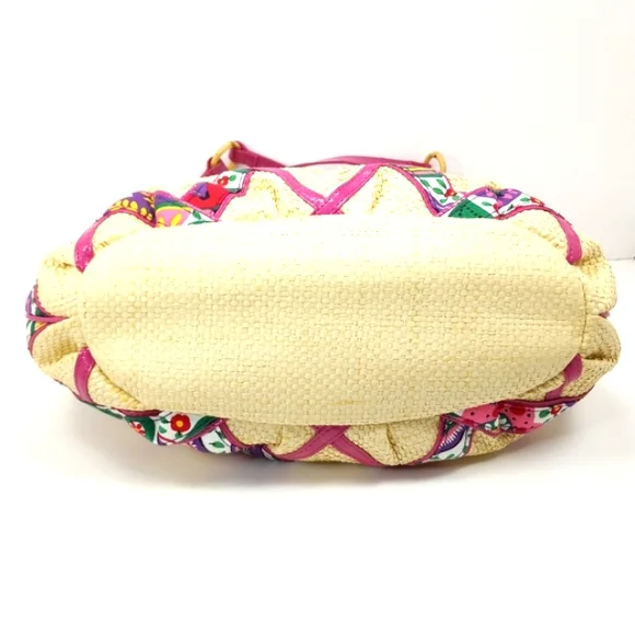 VERA BRADLEY Like New Vintage 2011 Viva la Vera Straw Cotton & Patent Pu… - Picture 10 of 15